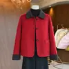 Novo Casaco de Lã Elegante Dupla Face para Mulheres, Roupa para Mãe de Meia-Idade e Idosa, Cardigan com Lapela, Top Elegante, Casaco Quente Espessado