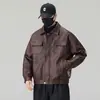 Jaqueta Masculina 2026 Outono Nova Retro Merade Couro PU Masculina Tendência Solta Motociclista Gola Lapela Roupa Exterior Outono