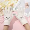 Guantes Cálidos de Invierno para Estudiantes Versión Coreana Lindo para Mujer Terciopelo Engrosado Ciclismo Cinco Dedos Pantalla Táctil Guantes a Prueba de Frío Venta al por Mayor
