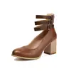 Nuevos Zapatos de Mujer Europeos y Americanos de Primavera y Otoño Zapatos Mary Jane con Correa de Viaje Zapatos de Tacón Grueso Alto Zapatos Individuales Amazon Wish Zapatos de Comercio Exterior