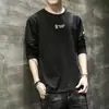 Camiseta de manga larga para hombre de estilo nuevo para primavera y otoño, sudadera de manga larga para hombre, top casual holgado, marca de moda, camiseta de Instagram