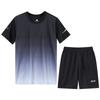 Camiseta de manga corta con cuello redondo y colores degradados para hombre, pantalones cortos de marca de moda de verano 2023, traje informal para correr de talla grande
