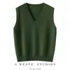 Chaleco de punto de cachemira para mujer, cuello en V, corte holgado, perfecto para usar en capas en otoño e invierno, color liso, casual, versátil y se puede usar como capa base o como top independiente