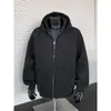Sudadera con capucha de punto pesado para hombre, nuevo estilo coreano casual primavera/otoño, diseño de doble cremallera, chaqueta superior holgada