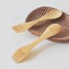 Estilo Japonés Tenedor Cuchara para Ensalada de Bambú Doble Propósito Vajilla Tenedor para Frutas Postre Cuchara de Bambú Tenedor de Bambú Tenedor para Pastel de Luna