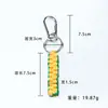 Llavero de Cuerda para Saltar Colorida de 15 cm Anillo Metálico de 3 cm Nudo de Maíz Cuadrado Cuerda Decorativa Tejida a Mano DIY