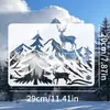 O modelo de pintura PET de montanha de gelo e neve mais vendido da Amazon é à prova d'água e durável, adequado para grafite de paisagem e placas de pintura vazadas DIY