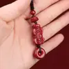 Chaveiro Pixiu Lótus Paz Pingente de Areia Vermelha Imperial Cinnabar Cru Natural Alto Teor Dourado Púrpura Atacado Dropshipping