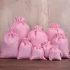Bolsa de cordón de lino sintético al por mayor de Amazon, bolsa de lino compuesto para vino tinto, cordón de mano, bolsa de almacenamiento de brocado para juegos culturales