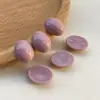 Parche de resina de media píldora ovalada geométrica de color crema japonés, accesorios para pendientes hechos a mano, material para tocado, venta al por mayor