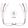 Armazón para gafas de miopía de aleación de titanio ultraligero para mujer, medio armazón, luz anti-azul, sin maquillaje, blanco, armazón pequeño de altura, 7013