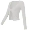 Roupas de Yoga Transfronteiriças Femininas Vazamento no Umbigo Sexy Corrida Treinamento Top Esportivo Fitness Manga Longa