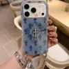 Funda de teléfono de mezclilla vintage con diseño de cruz 3D para iPhone 18 Pro Max, Apple 17, 16 y 15, con cobertura total y un asa