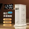 Regleta Vertical con Reloj USB, Multifuncional para Hogar y Oficina, Regleta para Computadora, Cable de Extensión, Luz de Noche de Escritorio