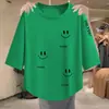 Nuevo top coreano de moda 2026, holgado, adelgazante y versátil, camiseta casual de manga tres cuartos para mujer para primavera y verano