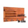 En stock, venta al por mayor de fábrica, estante para llaves de madera maciza, estante de almacenamiento de pared montado en la pared, estante de almacenamiento de llaves de entrada, estante de madera para llaves
