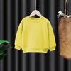 2024 outono e inverno novo estilo estrangeiro crianças pulôver suéter manga longa gola redonda cor sólida base camisa casual luz bordo suéter