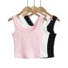 AP24111-24 Chaleco pequeño de encaje con lazo de color sólido de estilo dulce para niñas europeas y americanas de primavera