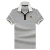 Popular Camisa Polo de Algodón de Alta Elasticidad para Hombre con Mangas Cortas y Bordado de Rayas, Estilo Casual de Negocios de Verano para Padres de Edad Media