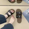Sandalias de Verano para Mujer, Moda Nueva, Versátiles, Hebilla Cuadrada, Modernas, Slip-On, para Casa, Antideslizantes, Baño, Exteriores, Playa