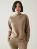 Nuevo Suéter de Cachemira de Color Sólido con Cuello Medio para Mujer Otoño/Invierno 2026, Suéter Base de Punto Grueso Holgado con Puntadas Externas