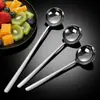 Colher Grande de Boca Larga em Aço Inoxidável 304, Colher Redonda Espessa com Cabo Longo, Colher de Sobremesa, Colher para Sopa de Ramen, Colher para Misturar Arroz, Colher de Sopa