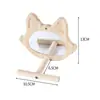 Plataforma de Espejo para Petauro del Azúcar, Percha de Madera de Pimienta, Palo de Juego de Madera Maciza, Juguete para Aliviar el Aburrimiento, Accesorio Colgante para Jaula, Decoración para Jaula de Pájaros
