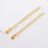 Corrente de Extensão para Colar Ouro Real Banhado a Cobre 18K Preserva Cor Corrente de Acabamento Gota Coração Estrela Acessórios para Joias DIY Pulseira