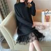 Vestido de Punto de Longitud Media para Mujer Otoño e Invierno Estilo Chanel 2019 Nuevo Suéter Holgado de Cuello Alto Parcial Camisa Base Interior