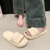 Pantuflas a Cuadros para Mujer con Sensación de Caca Nuevas Verano y Otoño 2025 Sandalias de Playa Antideslizantes de Suela Gruesa que se Pueden Usar Afuera