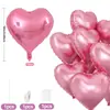 Globos Rosas con Forma de Corazón Transfronterizos Decoración para San Valentín, Compromiso, Cumpleaños, Baby Shower Arreglo 10 Piezas de Globos de Corazón