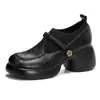 Zapatos Mary Jane Elegantes Franceses de Venta Caliente para Mujer 2026 Nuevo Estilo Otoño Tacón Grueso Suela Gruesa Zapatos Pequeños de Cuero Planos Versátiles para Mujer