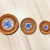 Set de 4 Posavasos Redondos de Ratán Vietnamita Tejidos a Mano para Taza de Té, Tazón, Mesa de Café, Mesa de Comedor, Set de Té al por Mayor