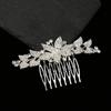 Pente Simples Europeu e Americano com Pedras de Diamante para Noivas, Acessórios de Cabelo para Mulheres, Acessórios de Cabelo Antigos Cheongsam, Headwear Étnico Característico Prateado Atacado
