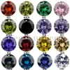 Pedra Solta Zircônia Redonda Multicor de Furo Único 4-12mm com Fundo Pontiagudo Brilhante Perfurada Pingente de Pedra de Nascimento Charme Brinco DIY