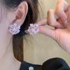 Pendientes transfronterizos nuevos de flor de cristal con lazo, pendientes de temperamento suave de alto sentido, hermosos pendientes exquisitos al por mayor