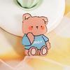 Broche Acrílico Coreano Ins Lindo Insignia de Oso de Dibujos Animados Colgante para Bolsa Adorno para Niñas Parche