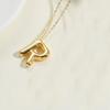 Nuevo Transfronterizo Chapado en Cobre Oro Real de 14K Personalizado Moderno 26 Colgantes de Letras Cadena Clavicular Collar Versátil para Mujer
