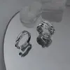 ¡Por favor, verifique el precio del almacén! Anillo Plegado de Acero Inoxidable para Hombre Anillo Abierto de Índice de Gama Alta Nicho Anillo de Pareja