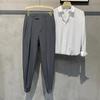 S4 pantalones de traje de velcro nuevos de moda para hombre, estilo japonés, versátiles, pantalones capri, color sólido simple, adelgazantes, de aspecto elegante, pantalones casuales