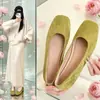 Zapatos planos bajos sencillos de punta cuadrada para mujer, nuevo modelo 2026, superficie suave, adecuados para ir al trabajo, zapatos casuales versátiles sin cordones