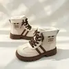 27-31 Algodão de Duas Camadas Unissex Infantil Sapatos Antigos Sapatos Esportivos da Moda Infantil Sapatos Casuais Masculinos de Couro Superfície de Couro Impermeável
