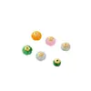 Cen Chapado en Cobre Oro de 18K Jade Cuentas Sueltas Cuentas de Linterna Cuentas para Manualidades Inlay de Múltiples Tesoros Cuentas Espaciadoras Cuentas de Jade Verde Seco Natural