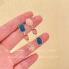 Pendientes de botón con borlas ovaladas a juego de colores para mujer, de moda, ligeros, de lujo, de alta calidad, de nicho, combinables con todo, 23 años, nuevos y elegantes.