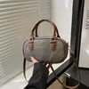 Bolso de Bowling Retro de Gran Capacidad Casual para Mujer 2025 Nuevo de Moda Simple de un Solo Hombro Cruzado Bolso de Mano Boston