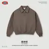 Conjunto informal para hombre BE estilo europeo y americano "old money" con sudadera de punto floral de media apertura con cuello polo y cremallera, y pantalones largos de corte curvo
