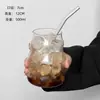 Taza de Nube de Vidrio de Borosilicato Alto, Taza Sencilla de una Sola Capa Engrosada para Jugos y Bebidas, Taza de Vidrio Gordita de Alto Valor Estético