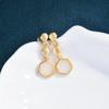 Anillo Pendiente Hexagonal Creativo Pendientes Pulsera Moda Traje Personalizado Collar Geométrico Chapado en Oro con Jade Hetian