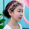 2024 Nuevo gorro bordado estilo occidental fino para recogido, flor para el cabello, pañuelo para la cabeza, gorro estilo étnico blanco para cubrir el cabello para mujer