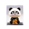 Ornamento de Panda Vermelho Acenando Alimentado por Energia Solar Estilo Chinês Mais Vendido Fofo para Interior de Carro Casa Presente Criativo da Moda